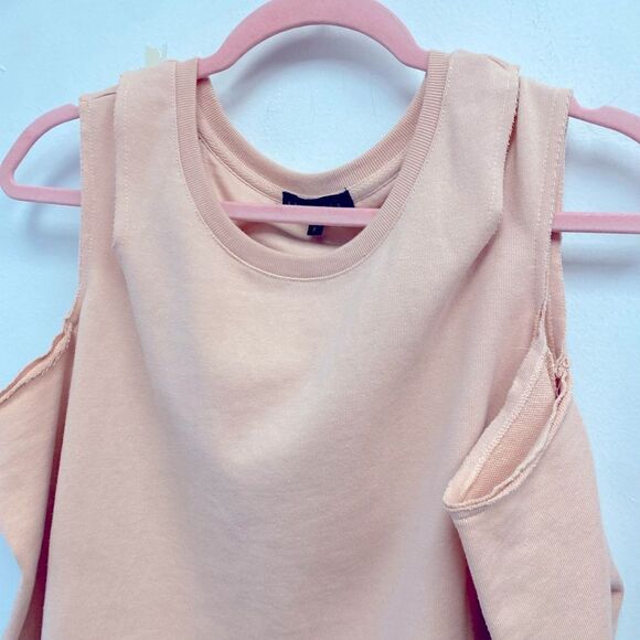 Sanctuary double shoulder cutout top long sleeve‎ sweatshirt sz S - Picture 3 of 6